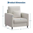 Fauteuil en tissu, Fauteuil simple, Fauteuil de lecture rembourré confortable pour chambre et salon