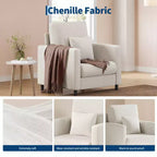 Fauteuil en tissu, Fauteuil simple, Fauteuil de lecture rembourré confortable pour chambre et salon