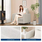 Fauteuil en tissu, Fauteuil simple, Fauteuil de lecture rembourré confortable pour chambre et salon