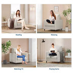 Fauteuil en tissu, Fauteuil simple, Fauteuil de lecture rembourré confortable pour chambre et salon