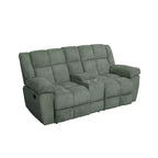 Causeuse inclinable, fauteuil inclinable à 2 places en velours côtelé avec rangement et porte-gobelets pour salon, vert