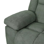 Causeuse inclinable, fauteuil inclinable à 2 places en velours côtelé avec rangement et porte-gobelets pour salon, vert