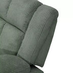 Causeuse inclinable, fauteuil inclinable à 2 places en velours côtelé avec rangement et porte-gobelets pour salon, vert