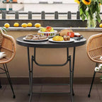 Table de banquet commerciale ronde pliante de 32", table à manger portable en plastique pour cuisine ou fête en plein air, 1 unité, noire