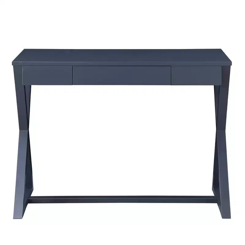 Bureau élégant de 106 cm avec pieds en X, bureau d'écriture avec tiroirs de rangement pour le bureau, le bureau d'étude, la salle de lecture