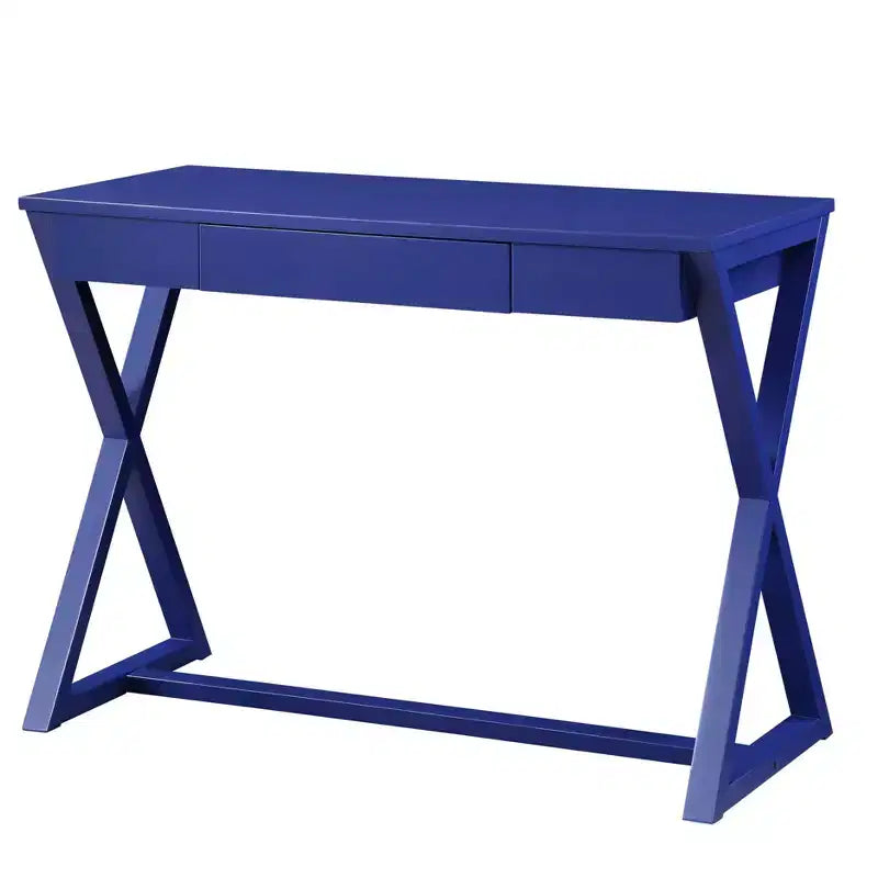 Bureau élégant de 106 cm avec pieds en X, bureau d'écriture avec tiroirs de rangement pour le bureau, le bureau d'étude, la salle de lecture