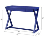 Bureau élégant de 106 cm avec pieds en X, bureau d'écriture avec tiroirs de rangement pour le bureau, le bureau d'étude, la salle de lecture