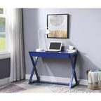 Okak 42IN Elegent Office Desk with X-Shape Legs, Standing Desk with Storage Drawers, Writing Desk for Office, Study, Reading Room