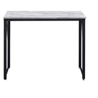 Bureau d'ordinateur minimaliste de 35 pouces avec cadre en métal, bureau d'écriture avec grand dégagement pour les jambes pour bureau, étude, salle de lecture, blanc+noir
