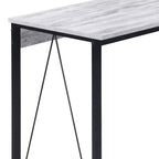 Bureau d'ordinateur minimaliste de 35 pouces avec cadre en métal, bureau d'écriture avec grand dégagement pour les jambes pour bureau, étude, salle de lecture, blanc+noir