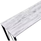 Bureau d'ordinateur minimaliste de 35 pouces avec cadre en métal, bureau d'écriture avec grand dégagement pour les jambes pour bureau, étude, salle de lecture, blanc+noir