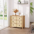 COZONY 47 Rattan Dresser, 3/6/7-Drawer Wood Chest, Large Storage Cabinet & TV Stand