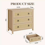 Commode en rotin de 47", commode en bois à 6/7 tiroirs, grande armoire de rangement et meuble TV