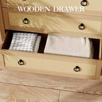 Commode en rotin de 47", commode en bois à 6/7 tiroirs, grande armoire de rangement et meuble TV