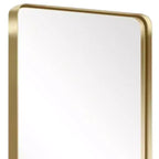 Miroir mural pleine longueur encadré en métal doré de 71 po