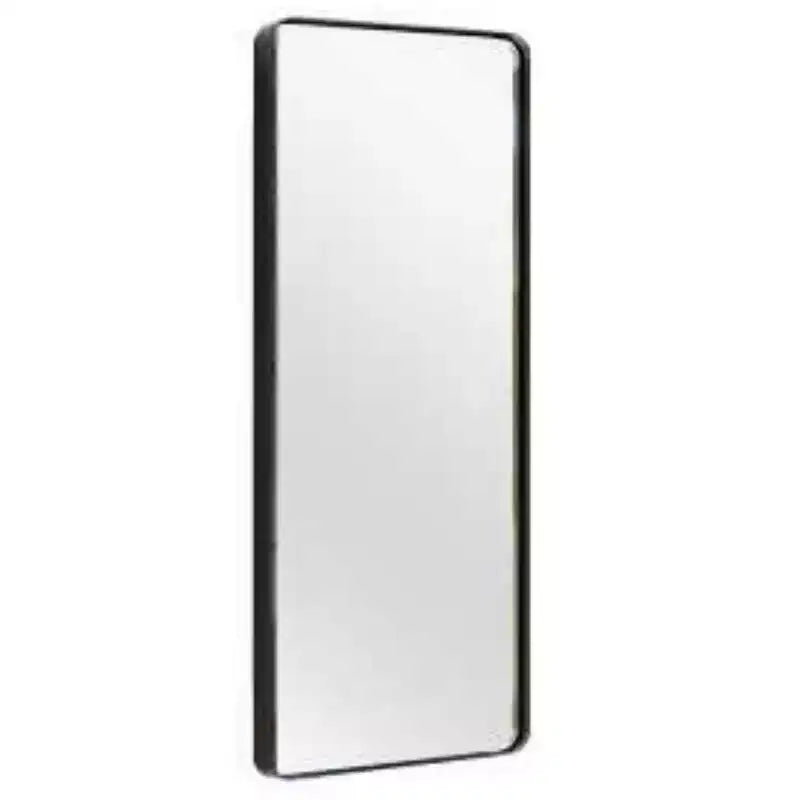Miroir mural pleine longueur encadré en métal noir de 71 po