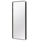 Miroir mural pleine longueur encadré en métal noir de 71 po