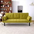 MAYEERTY 70 Inch Multifunctional Cotton Sofa Bed with Cup Holder Side Storage for Living Room Bedroom Green