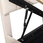 Lit plateforme capitonné King Size avec système de rangement sous le lit