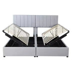 Lit plateforme capitonné King Size avec système de rangement sous le lit
