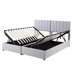 Lit plateforme capitonné King Size avec système de rangement sous le lit