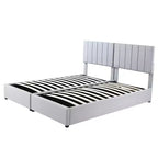 Lit plateforme capitonné King Size avec système de rangement sous le lit