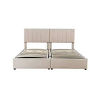 Lit plateforme capitonné King Size avec système de rangement sous le lit