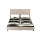 Lit plateforme capitonné King Size avec système de rangement sous le lit