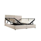 Lit plateforme capitonné King Size avec système de rangement sous le lit