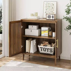 Buffet de cuisine style ferme à portes persiennes de 31,5 po, Armoire de rangement en bois pour bar à café