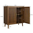 Buffet de cuisine style ferme à portes persiennes de 31,5 po, Armoire de rangement en bois pour bar à café