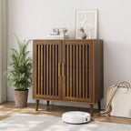 Buffet de cuisine style ferme à portes persiennes de 31,5 po, Armoire de rangement en bois pour bar à café
