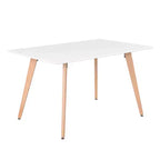 FurnitureR Dining Table Rectangular 47.2 Inch, Stylish Leisure Table Functional Table with Wooden Legs for Home Kitchen, Cafs, Small Places