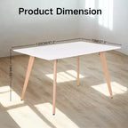 Table à manger rectangulaire 120 cm, table de loisirs élégante avec pieds en bois pour cuisine, cafés, petits espaces