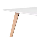 Table à manger rectangulaire 120 cm, table de loisirs élégante avec pieds en bois pour cuisine, cafés, petits espaces