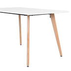 Table à manger rectangulaire 120 cm, table de loisirs élégante avec pieds en bois pour cuisine, cafés, petits espaces