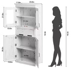 Meuble de rangement haut de cuisine de 170 cm, armoire de salle de bain autoportante, buffet en bois avec tiroir et étagères réglables, meuble bas de bar à café