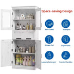 Meuble de rangement haut de cuisine de 170 cm, armoire de salle de bain autoportante, buffet en bois avec tiroir et étagères réglables, meuble bas de bar à café