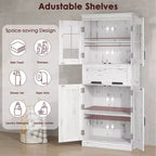 Meuble de rangement haut de cuisine de 170 cm, armoire de salle de bain autoportante, buffet en bois avec tiroir et étagères réglables, meuble bas de bar à café