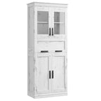 Meuble de rangement haut de cuisine de 170 cm, armoire de salle de bain autoportante, buffet en bois avec tiroir et étagères réglables, meuble bas de bar à café