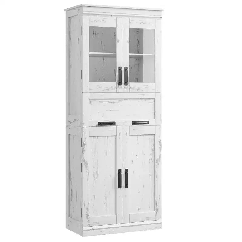 Meuble de rangement haut de cuisine de 170 cm, armoire de salle de bain autoportante, buffet en bois avec tiroir et étagères réglables, meuble bas de bar à café