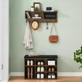 Versatile Entryway Storage Bench with Shoe Rack, Coat Hooks & Blackboard, Hall Tree Organizer for Hallway, Mudroom, Living Room