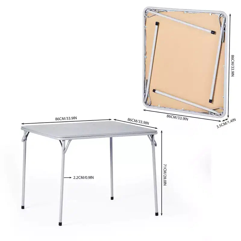 Table pliante pour repas, jeux et petits espaces avec plateau en PVC facile à nettoyer