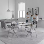 Table pliante pour repas, jeux et petits espaces avec plateau en PVC facile à nettoyer