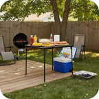 Table pliante pour repas, jeux et petits espaces avec plateau en PVC facile à nettoyer