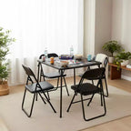 Homy Casa Folding Card Table for Dining, Games & Small Spaces with Easy-Clean PVC Top