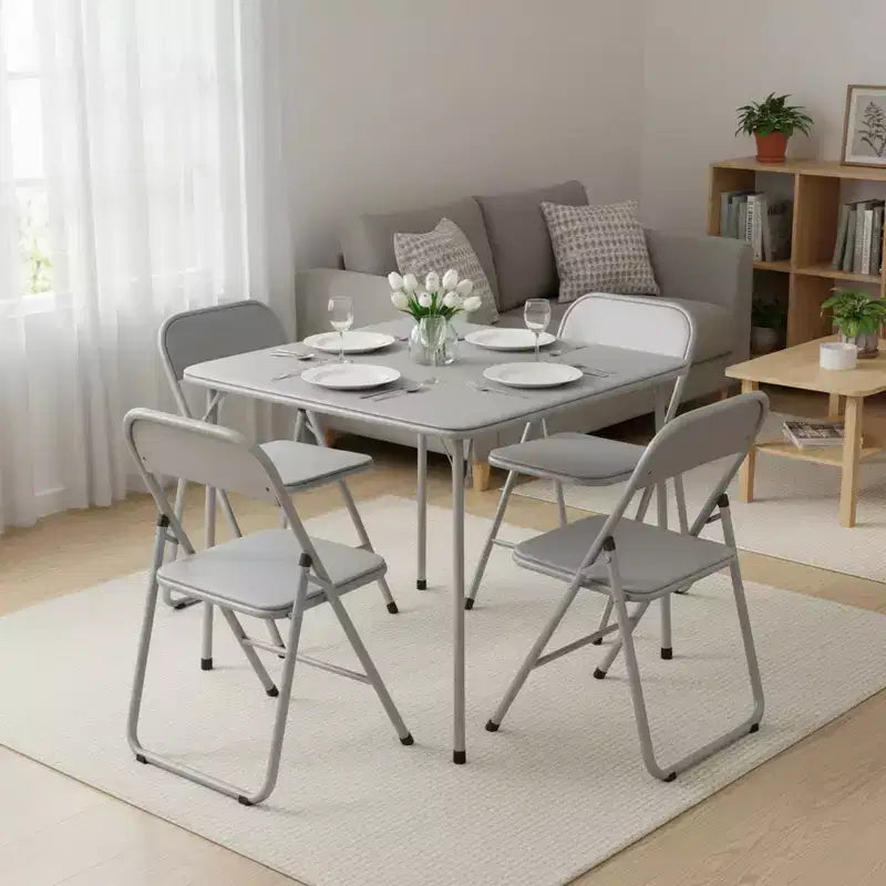 Table pliante pour repas, jeux et petits espaces avec plateau en PVC facile à nettoyer