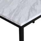 Table de salle à manger moderne de 48 pouces avec plateau en faux marbre stratifié, table de cuisine avec pieds en métal, petite table pour salon, cuisine