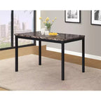 Table de salle à manger moderne de 48 pouces avec plateau en faux marbre stratifié, table de cuisine avec pieds en métal, petite table pour salon, cuisine