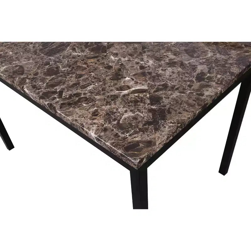 Table de salle à manger moderne de 48 pouces avec plateau en faux marbre stratifié, table de cuisine avec pieds en métal, petite table pour salon, cuisine